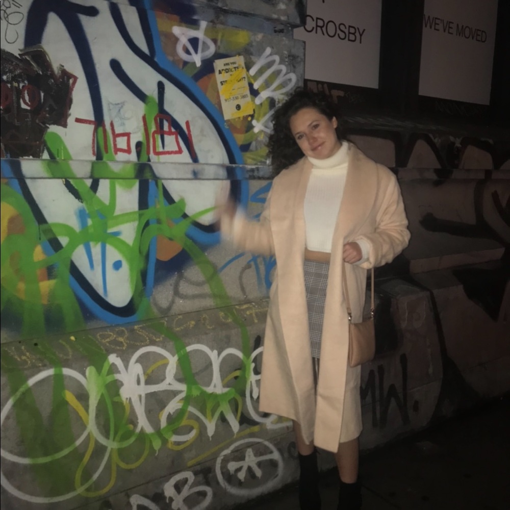 Creme colored trench coat